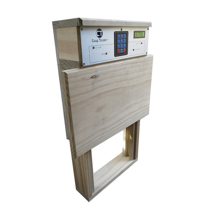 automatic door chicken coop - side view left