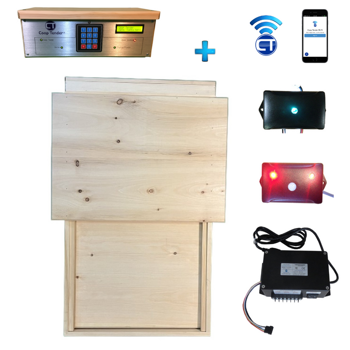 certified humane wifi automatic chicken coop door with predator detection and accessory control