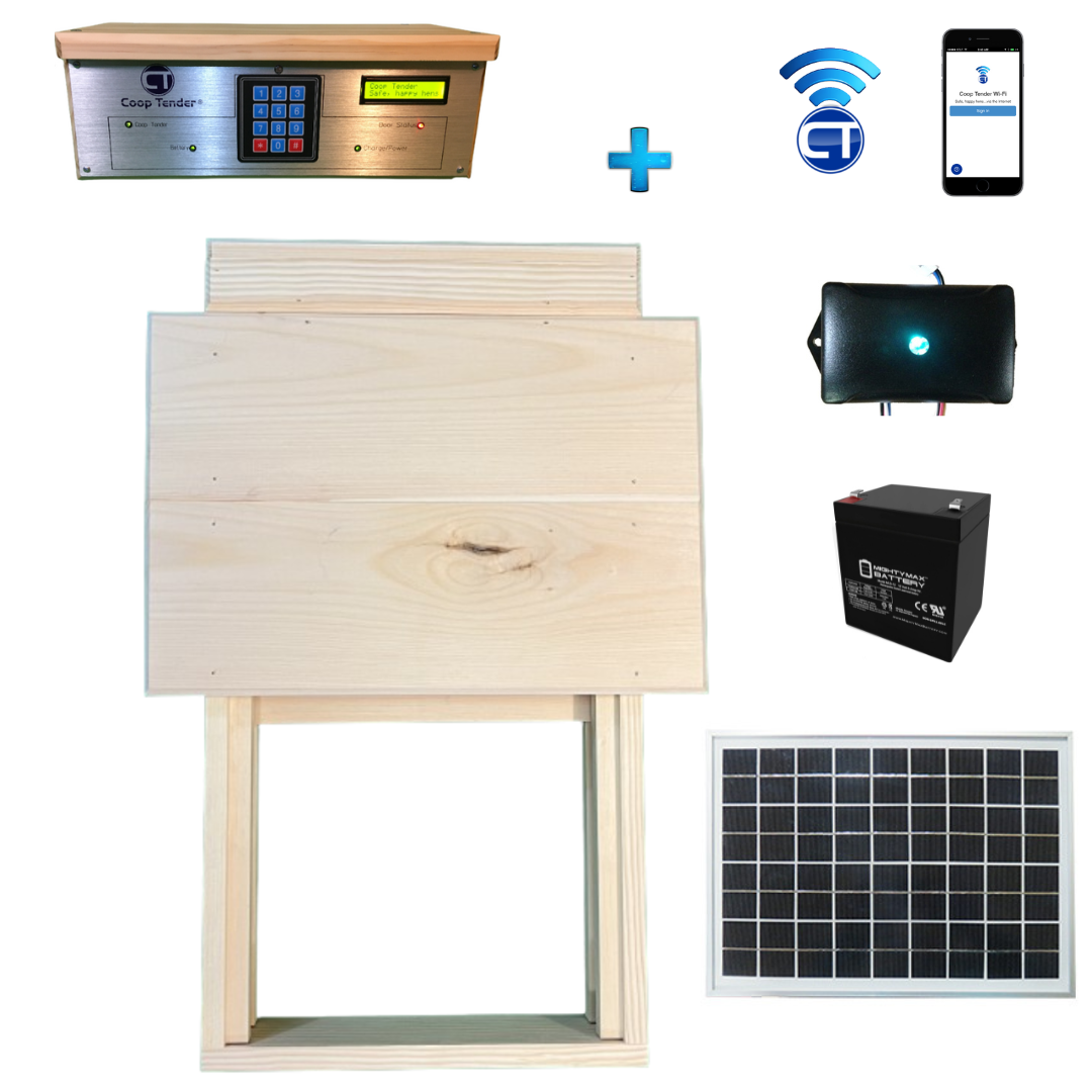 large solar powered wifi chicken coop door