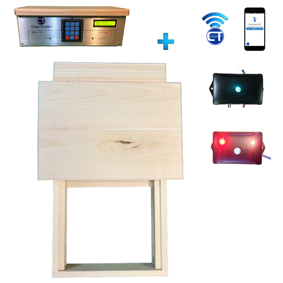 large wifi automatic chicken coop door with predator detection