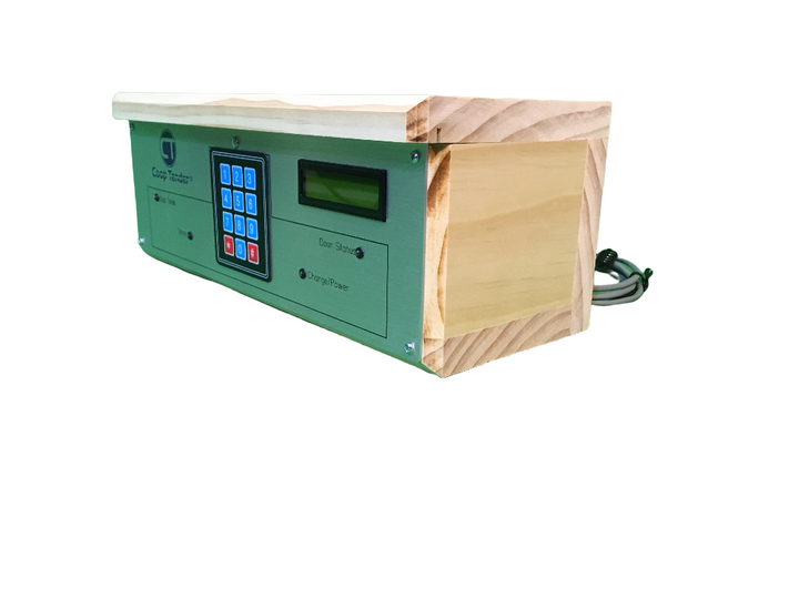 automatic chcken door controller side view