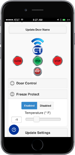 Automatic Chicken Coop Door Internet Wi-Fi Module Web App - Freeze Protect Settings