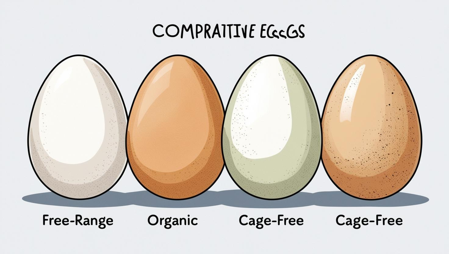 various egg types depicted