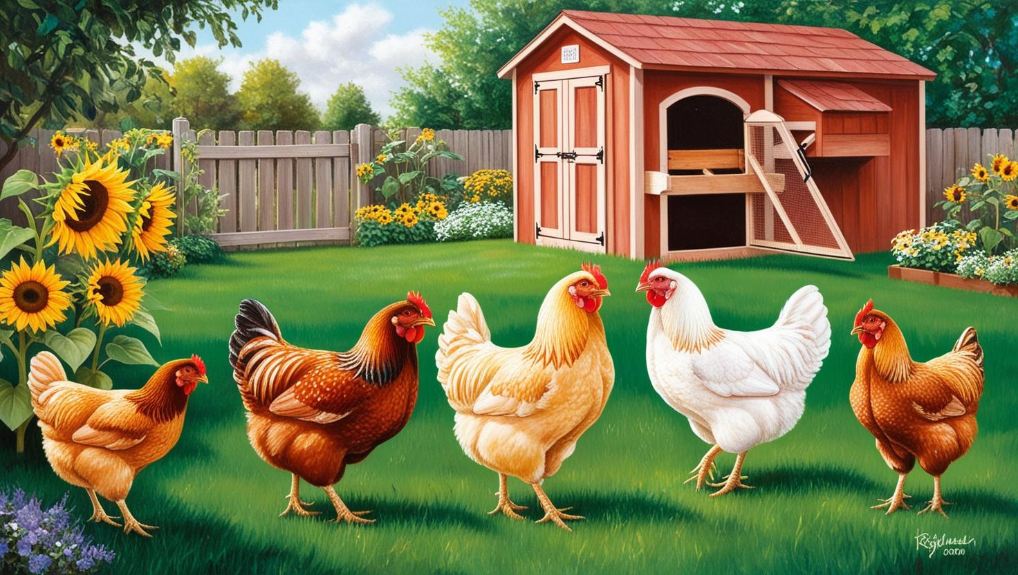 chickens in a fenced in enclosed area