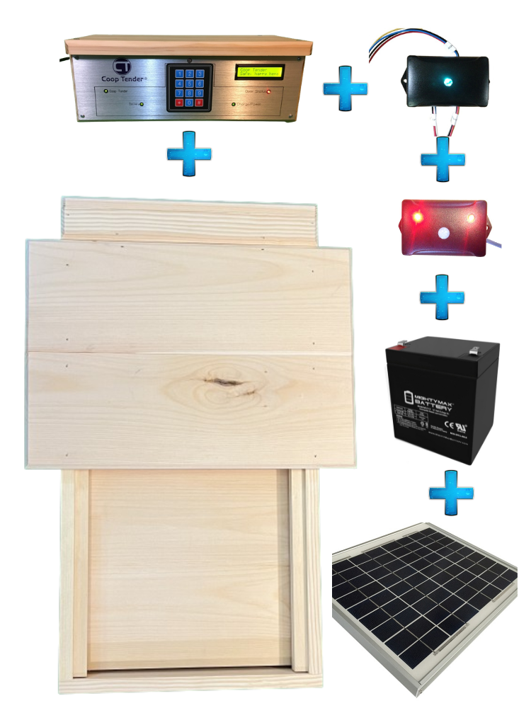 large automatic chicken coop door with solar wi-fi and predator detect