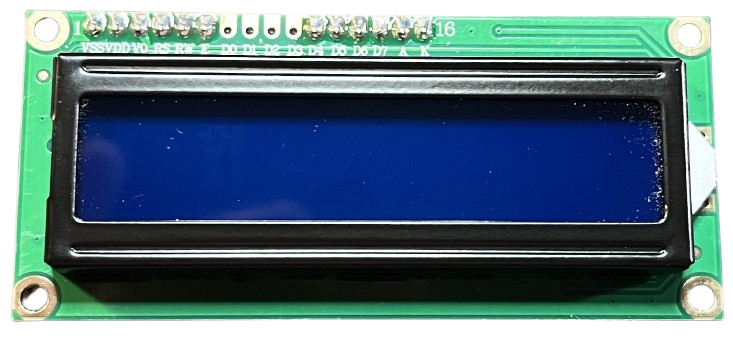 blue screen 16x2 lcd front