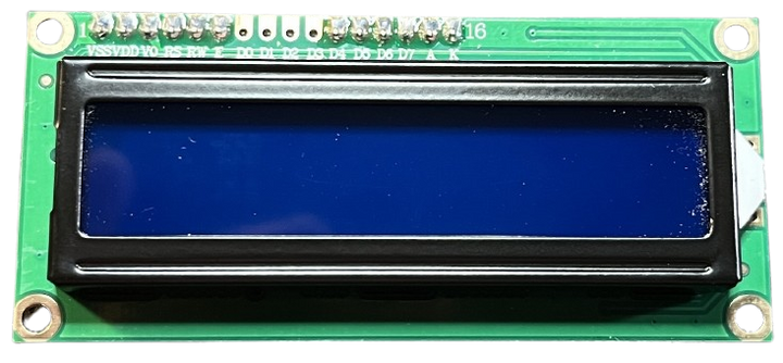 blue screen 16x2 lcd front