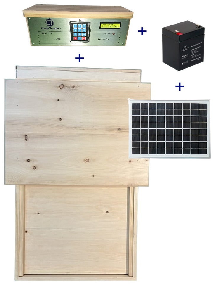 Certified Humane Automatic Chicken Coop Door 21Wx18H Opening + Solar Bundle