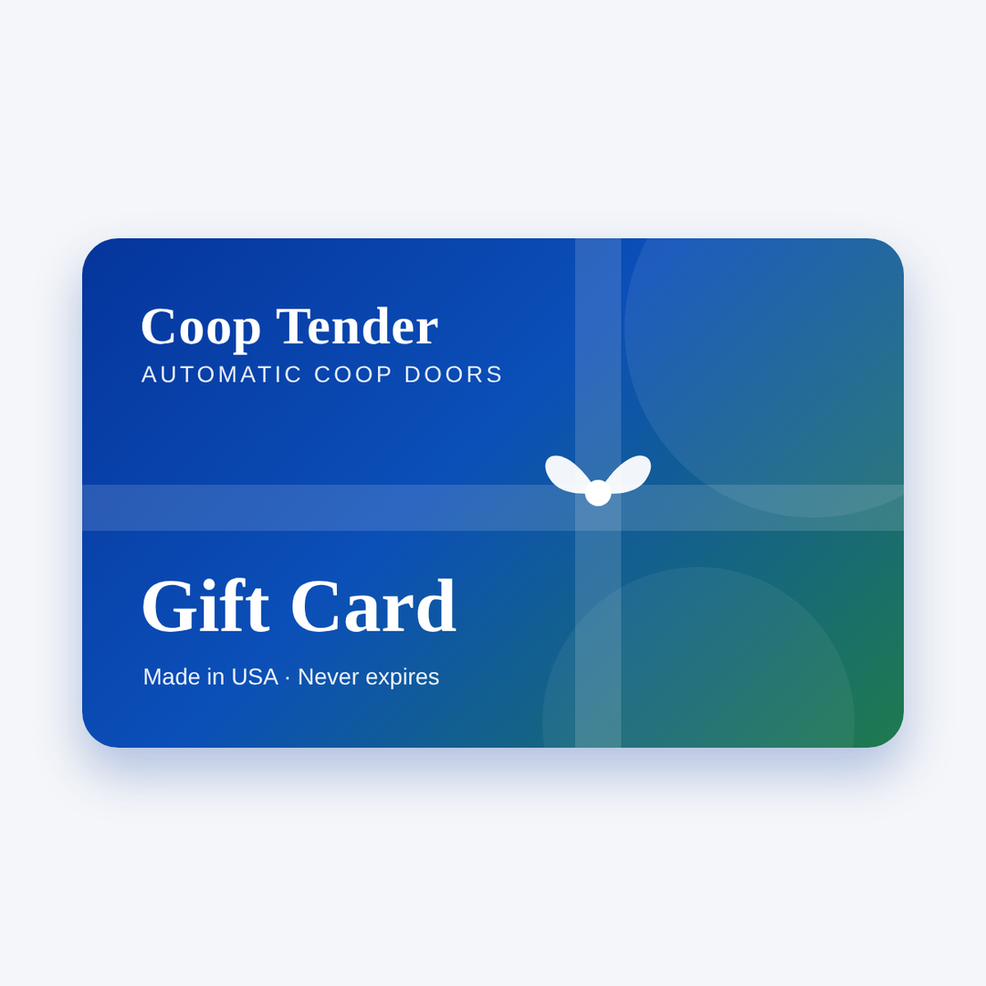 Coop Tender automatic coop door gift card