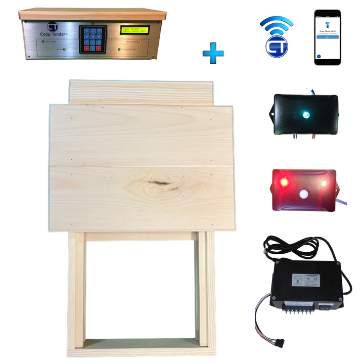 large wifi automatic chicken coop door with predator detection and accessory control