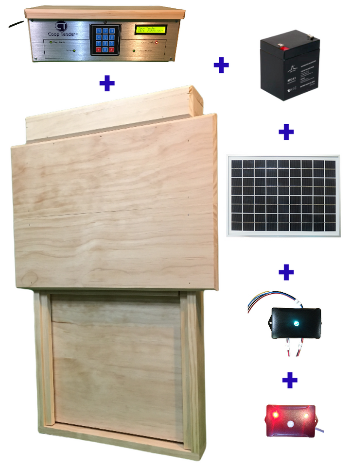 Extra Large Automatic Chicken Door + Solar + Wifi + Predator Detect Bundle