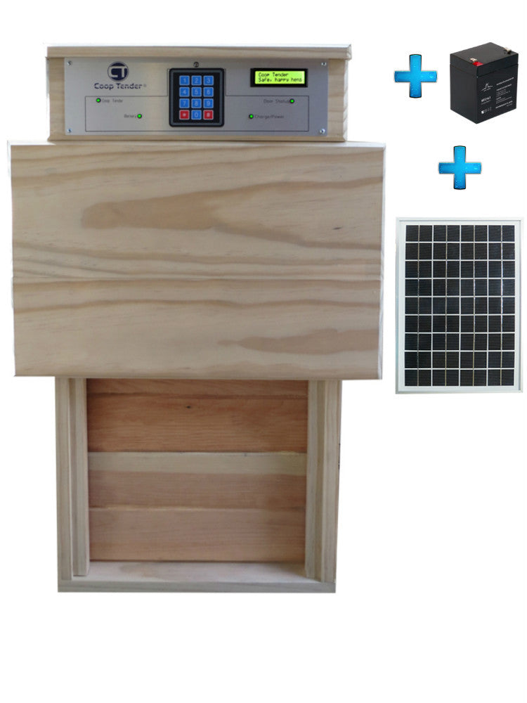 Paquete de puerta para pollos automática grande + módulo solar