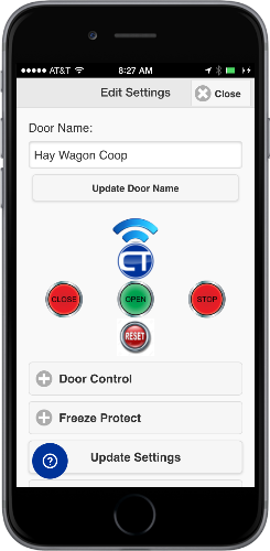 Automatic Chicken Coop Door Internet Wi-Fi Module Web App - Door Settings and Control