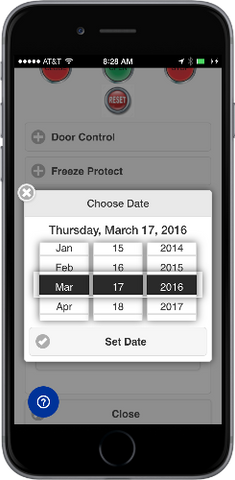 Automatic Chicken Coop Door Internet Wi-Fi Module Web App - Mobile Friendly Date Picker