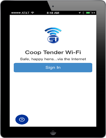 Automatic Chicken Coop Door Internet Wi-Fi Module Web App Login - Tablet