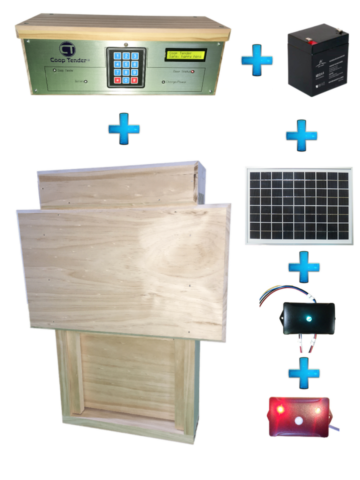 Small Coop Automatic Chicken Door + Solar + Wifi + Predator Detect Bundle